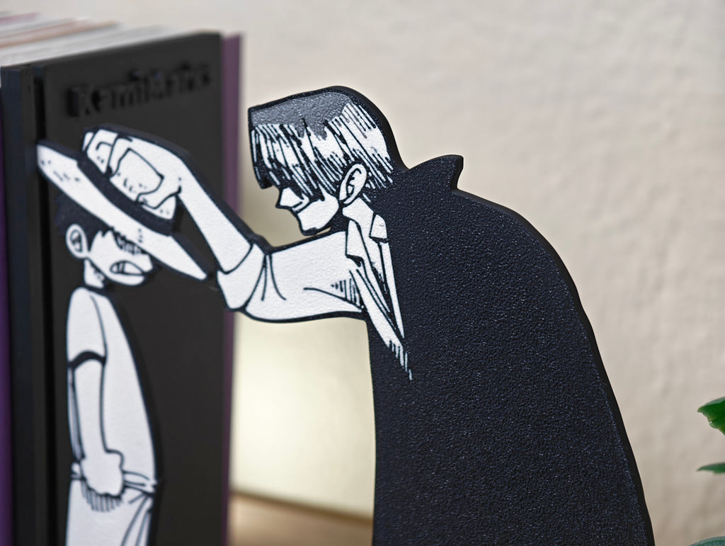 Sujetalibros de Luffy y Shanks