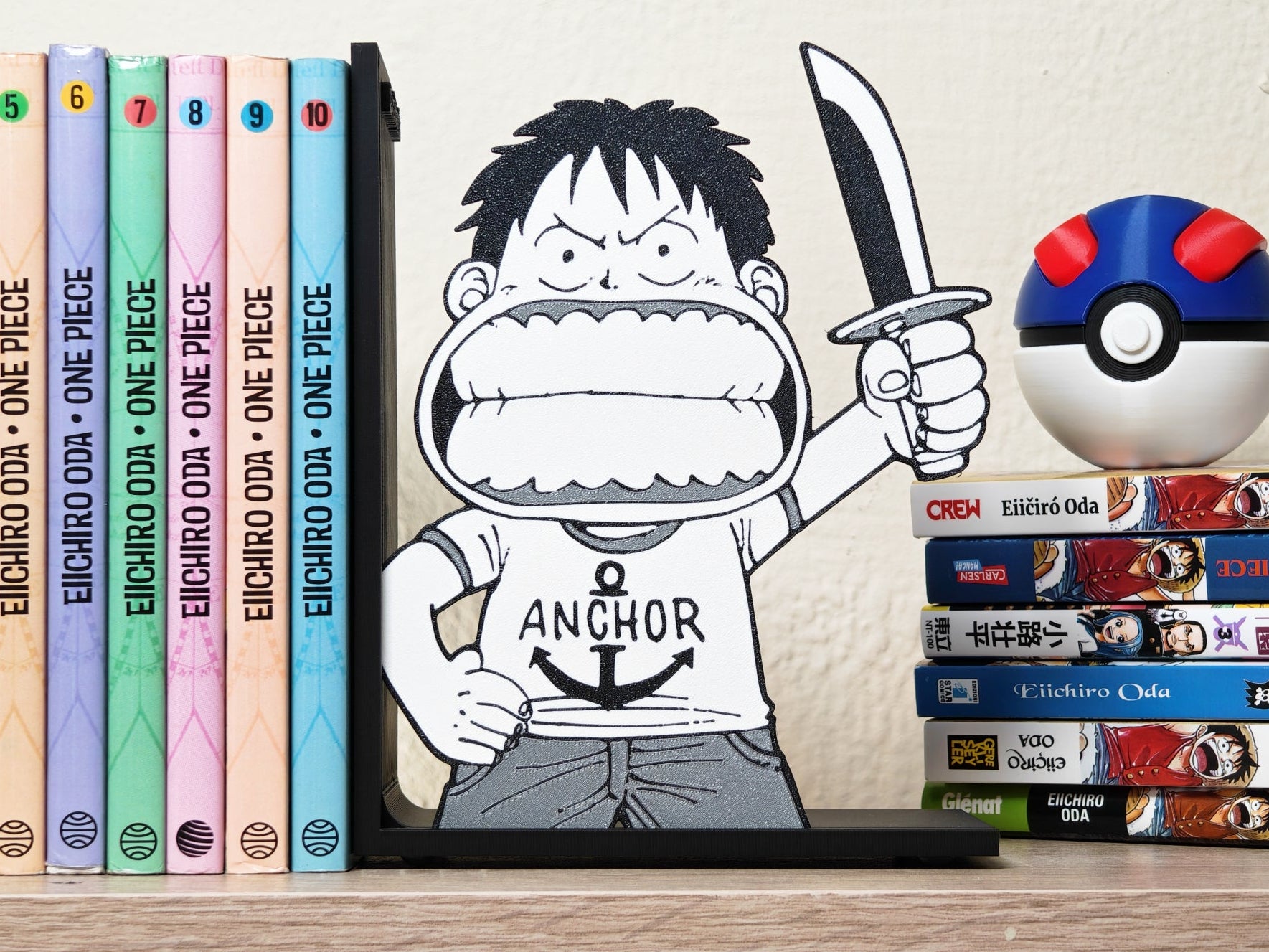 Sujetalibros de Luffy de peque