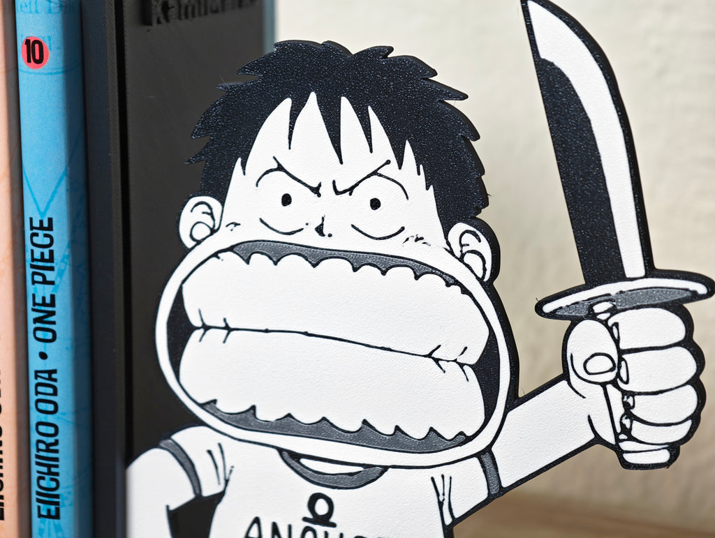 Sujetalibros de Luffy de peque