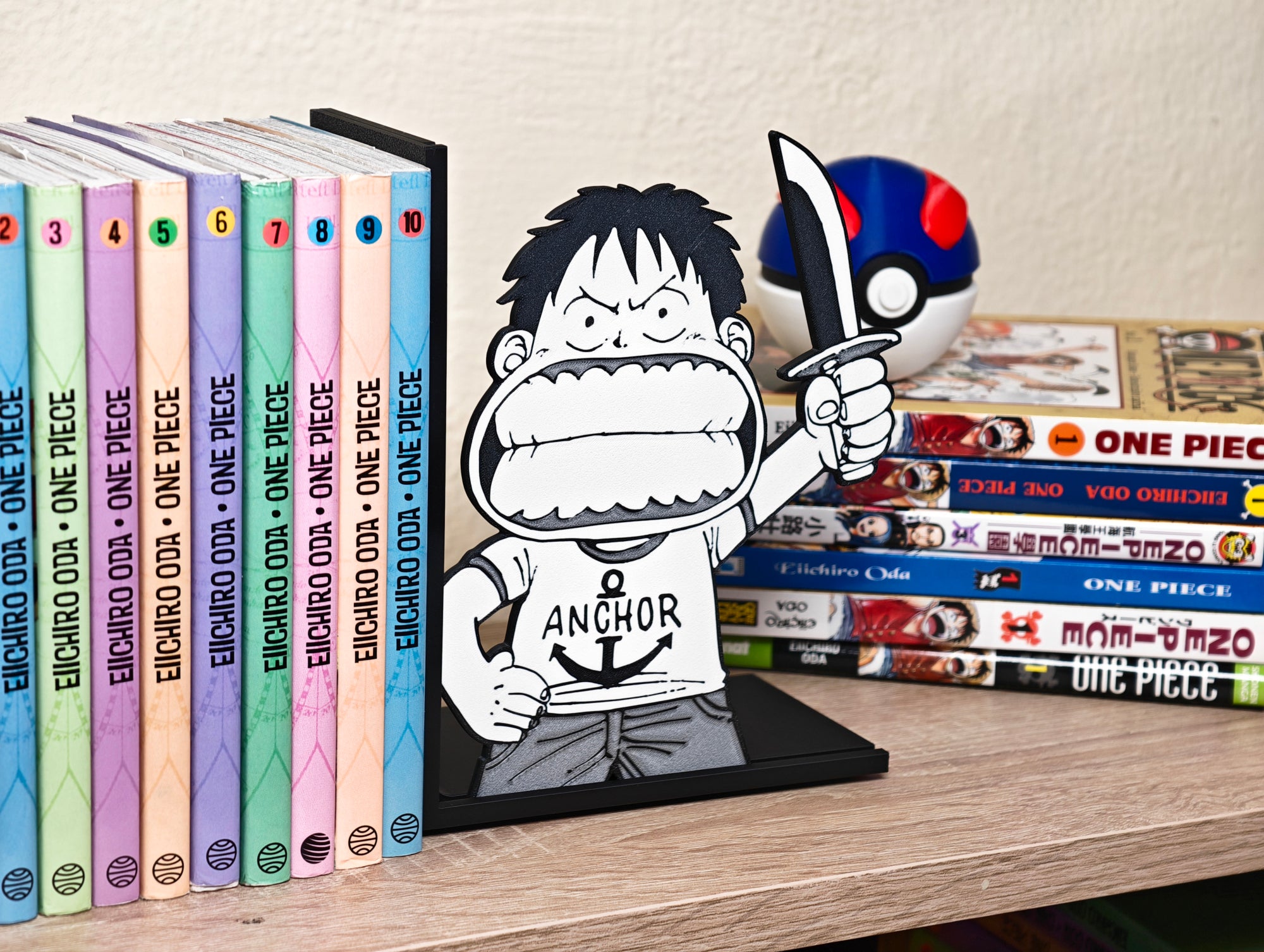 Sujetalibros de Luffy de peque