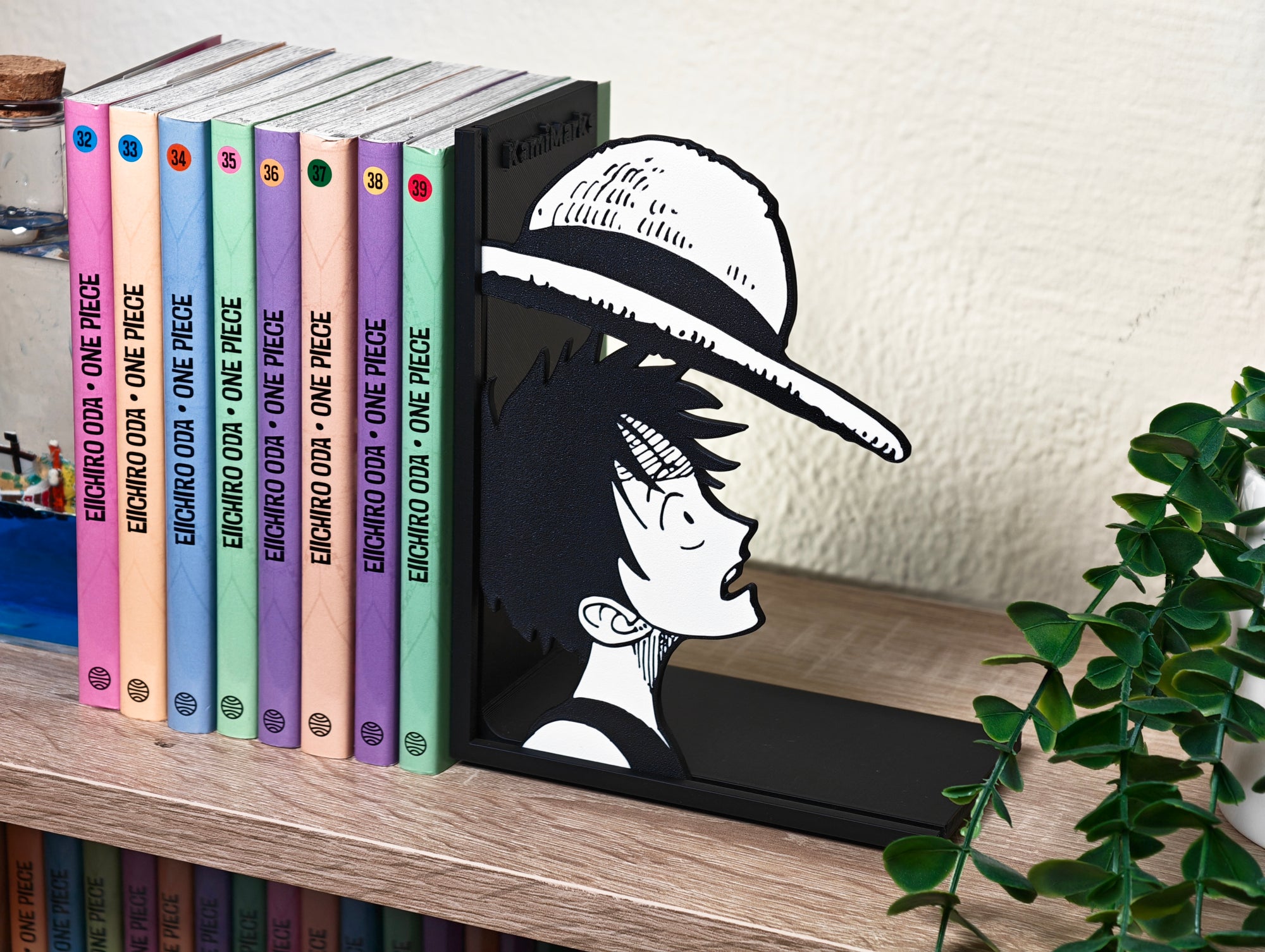 Sujetalibros de Luffy con el sombrero de paja