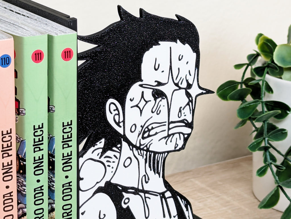 Sujetalibros de Luffy flipando