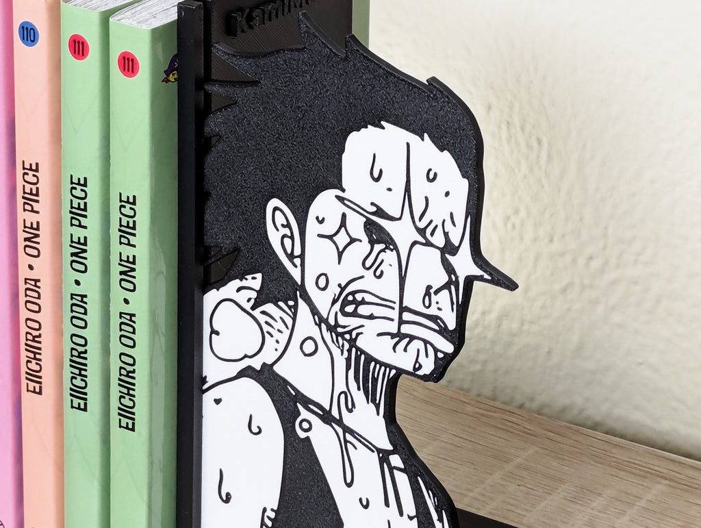 Sujetalibros de Luffy flipando