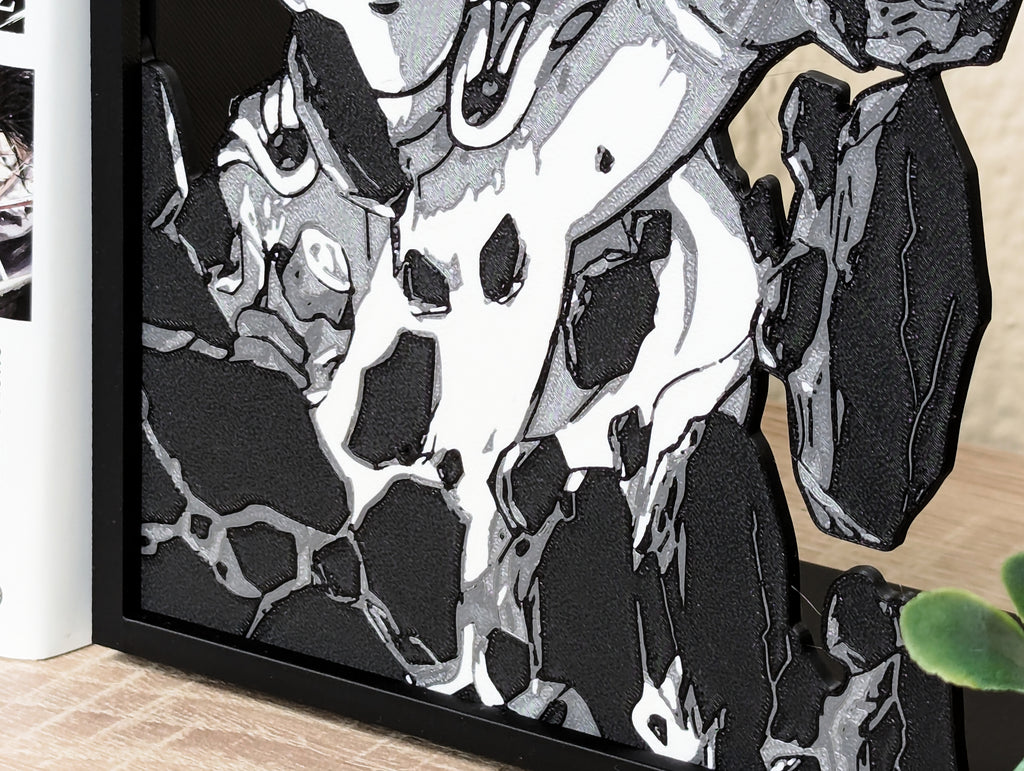 Sujetalibros de Saitama rompiendo la estantería