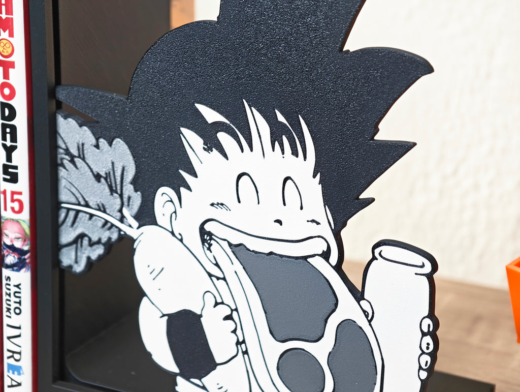 Sujetalibros de Son Goku comiendo