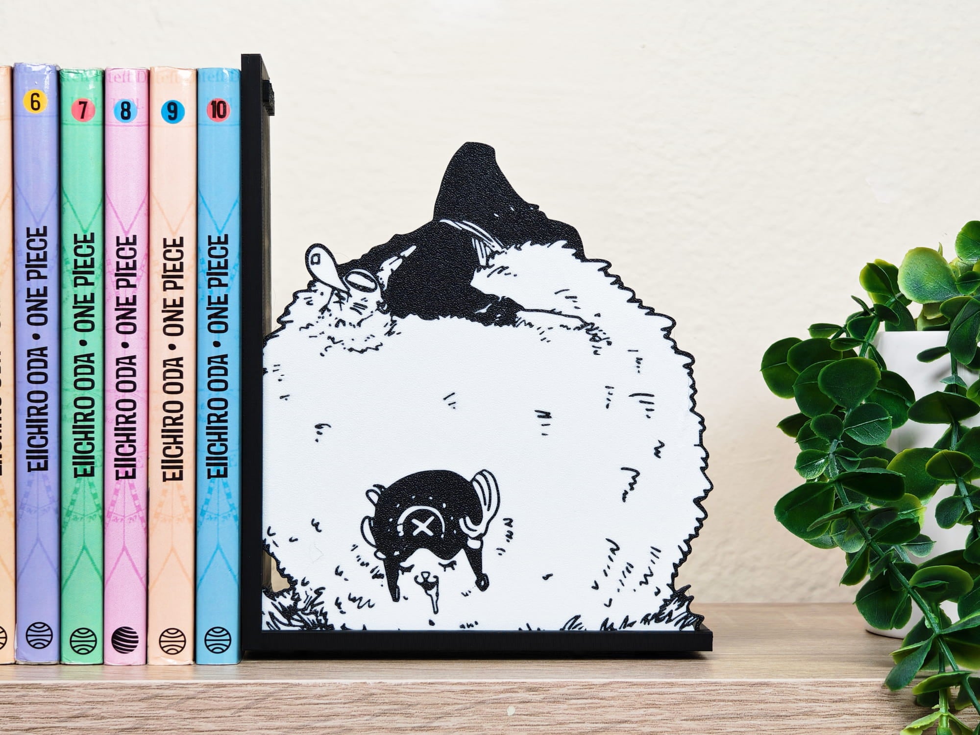 Sujetalibros de Chopper y Zoro durmiendo