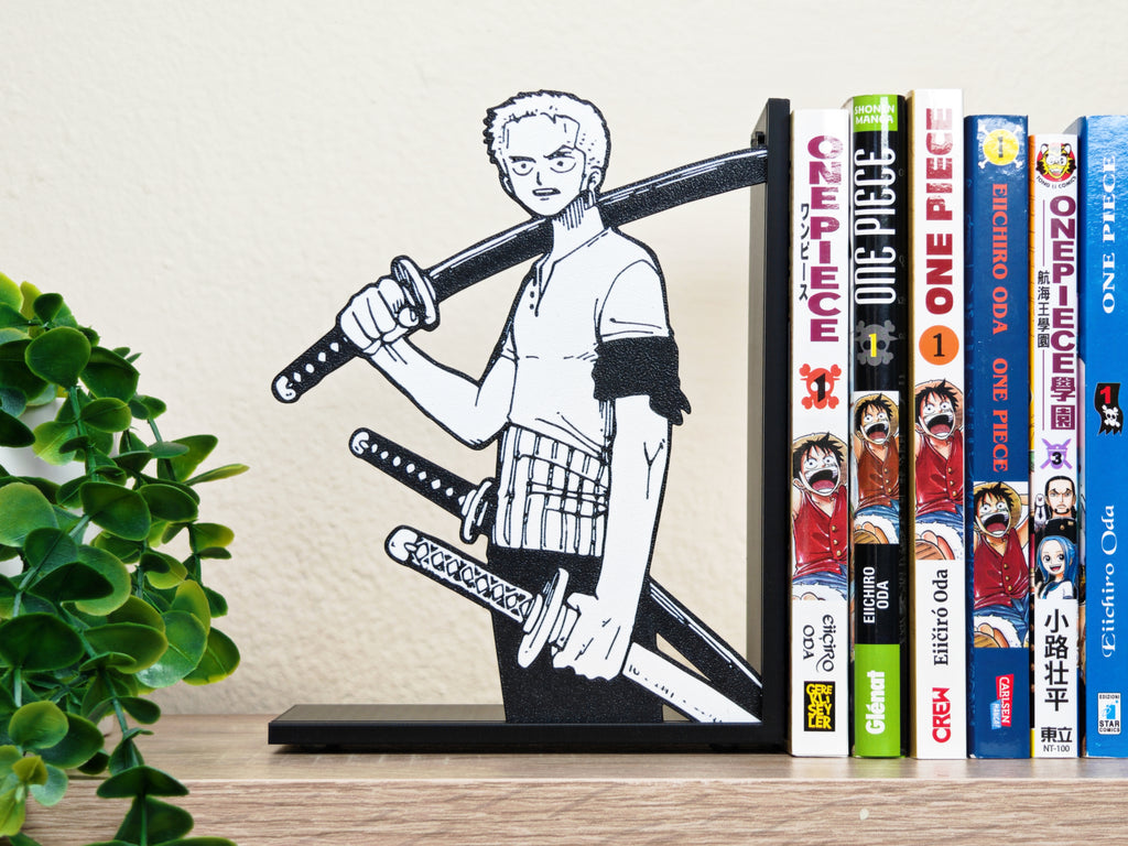 Sujetalibros de Zoro con las katanas
