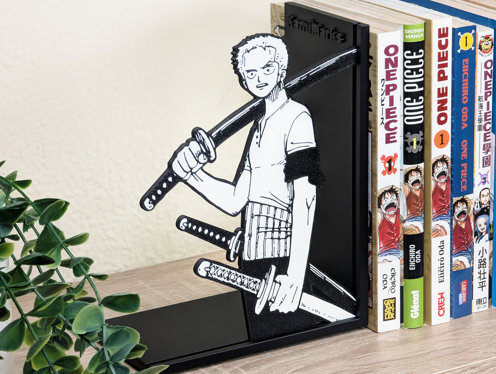 Sujetalibros de Zoro con las katanas