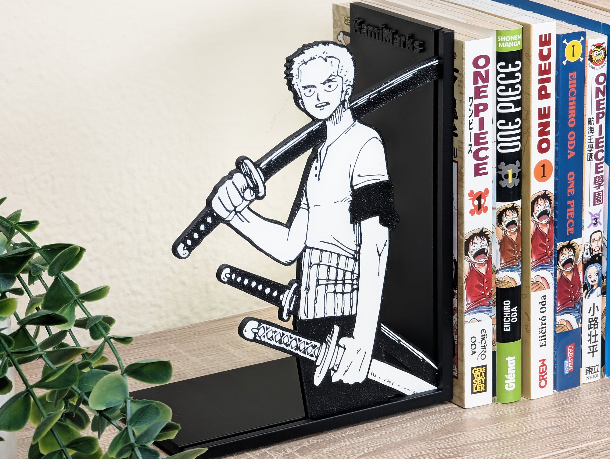 Sujetalibros de Zoro con las katanas