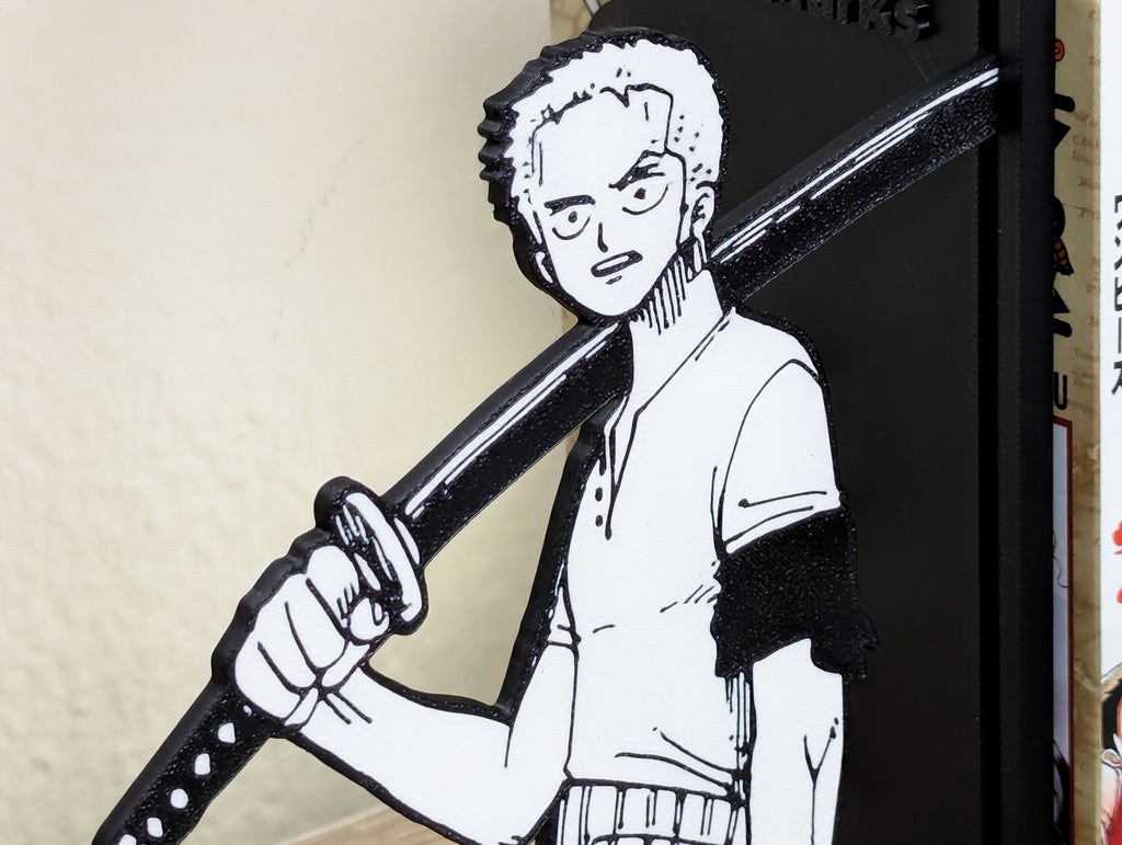 Sujetalibros de Zoro con las katanas