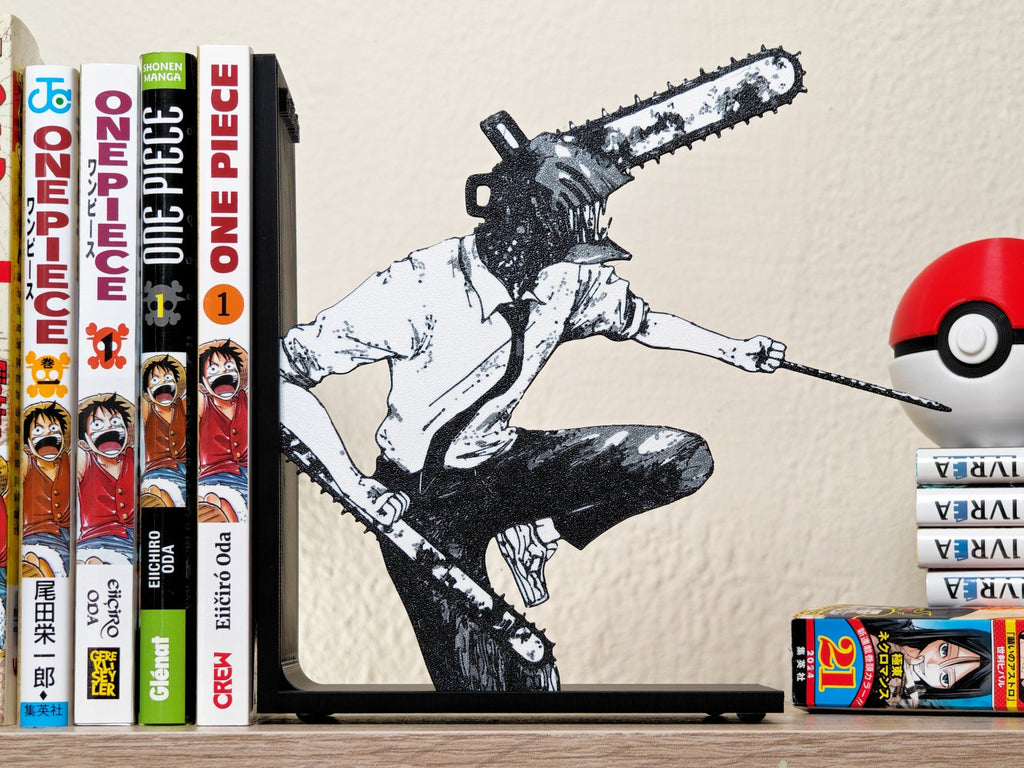 Sujetalibros de Chainsaw Man con las motosierras
