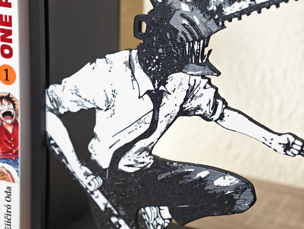 Sujetalibros de Chainsaw Man con las motosierras