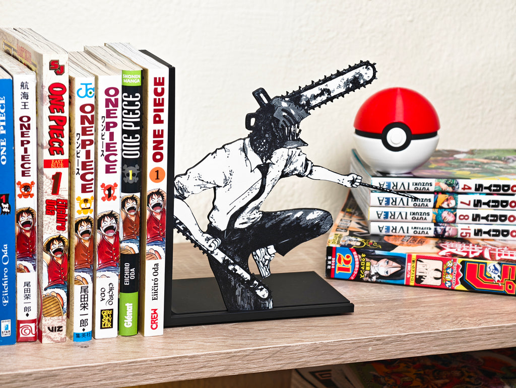 Sujetalibros de Chainsaw Man con las motosierras