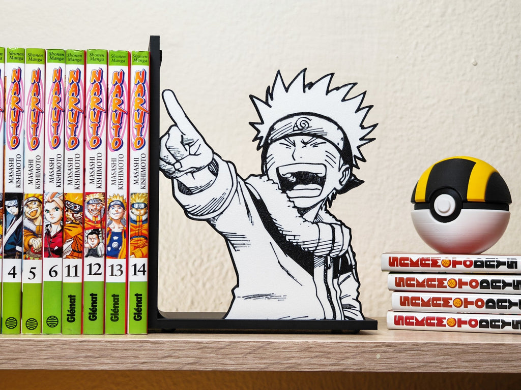 Sujetalibros de Naruto riéndose