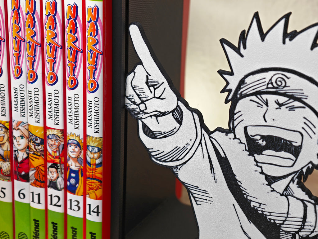 Sujetalibros de Naruto riéndose